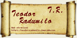 Teodor Radumilo vizit kartica
